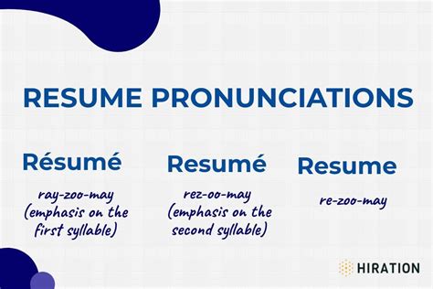 resume pronunciation